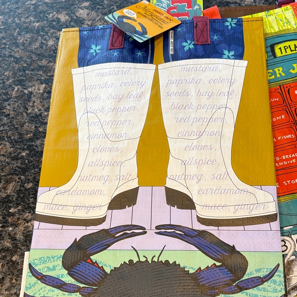 Trader Joe's New Jersey Maryland and Virginia Reusable Grocery Bag bnwt - Picture 7 of 7